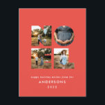 Cartão Postal De Festividades Noel Christmas bold 4 foto simples Holiday<br><div class="desc">Divertimento brilhante e colorido Noel Natal design de 4 fotos no feriado. Vias de cores vermelhas,  verdes,  marinhos azuis,  pretas e cor-de-rosa disponíveis.</div>