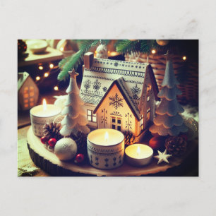 Cartão Postal De Festividades Noel Nórdico   Design de Natal