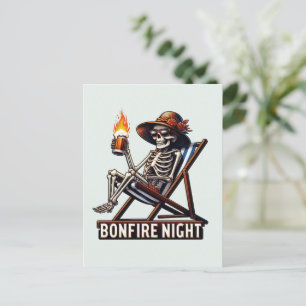 Cartão Postal De Festividades Noite Bonfire - Acampamento de Praia