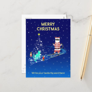 Cartão Postal De Festividades Noite de Aquecimento Cardíaco dos papais noeis