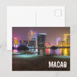Cartão Postal De Festividades Noite de Macao Casino Skyline Panorama China