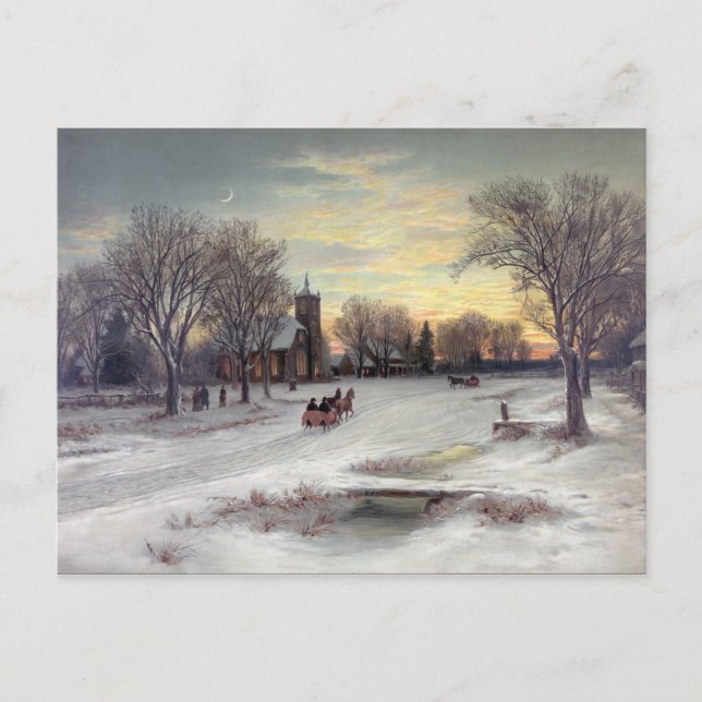 Cartão Postal De Festividades Noite de Natal (Frente)