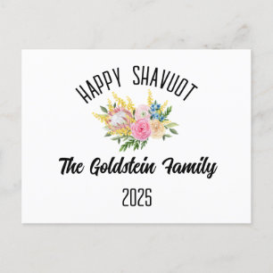 Cartão Postal De Festividades Nome da Família Personalizada de Feriado Judaico S