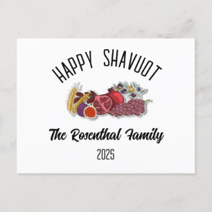 Cartão Postal De Festividades Nome da Família Personalizada de Feriado Judaico S