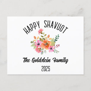 Cartão Postal De Festividades Nome da Família Personalizada de Feriado Judaico S