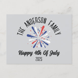 Cartão Postal De Festividades Nome Personalizado do Dia da Independência em 4 de