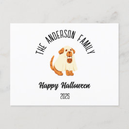 Cartão Postal De Festividades Nome Personalizado do Fantasma Fantasma do Cachorr
