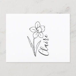 Cartão Postal De Festividades Nome personalizado March daffodil Birth Flower