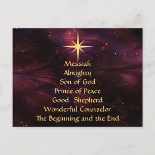 Cartão Postal De Festividades Nomes de Jesus - Cartão-postal de Natal Personaliz