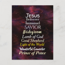 Cartão Postal De Festividades Nomes de Natal de Jesus