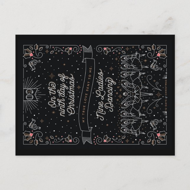 Cartão Postal De Festividades NONO DIA do NATAL/cartão do Natal (Frente)