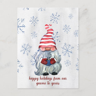 Cartão Postal De Festividades Nórdico Escandinavo Gnome do Inverno