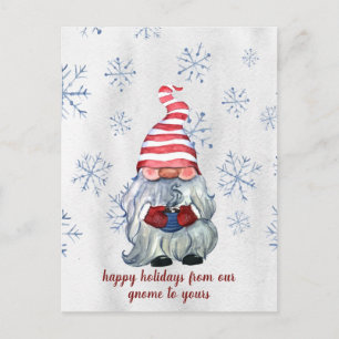 Cartão Postal De Festividades Nórdico Escandinavo Gnome do Inverno