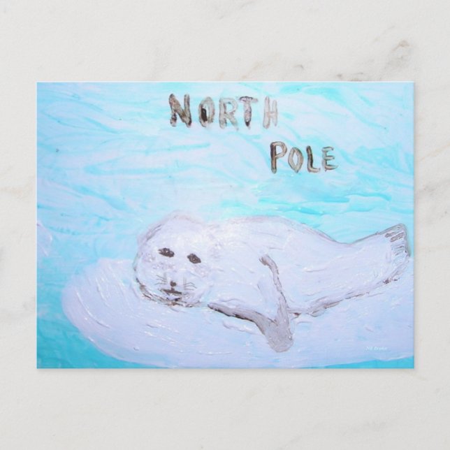 Cartão Postal De Festividades North Pole Harp Seal (Frente)