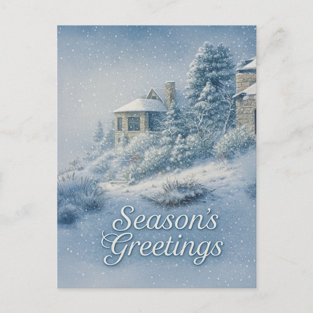 Cartão Postal De Festividades North Rim Lodge Nostalgic Winter Sceneric (Frente)