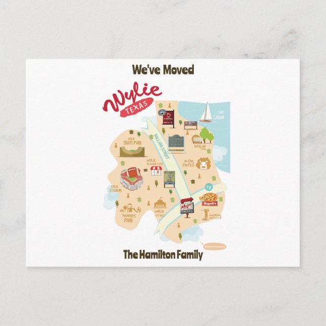 Cartão Postal De Festividades Nos mudamos para Wylie Texas Postcard (Frente)