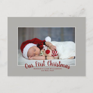 Cartão Postal De Festividades Nossa Primeira Foto Da Família De Natal