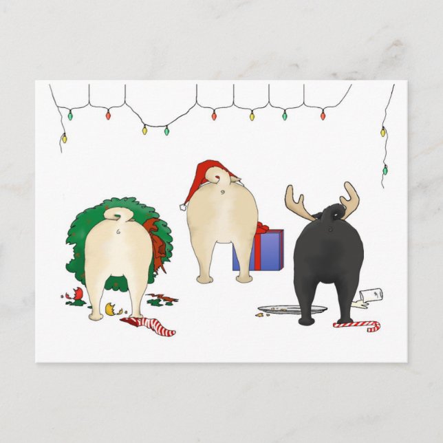 Cartão Postal De Festividades Nothin' Butt A Pug Christmas (Frente)