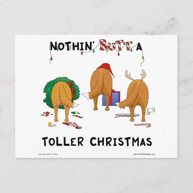 Cartão Postal De Festividades Nothin' Butt A Toller Christmas (Frente)