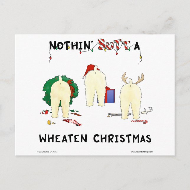 Cartão Postal De Festividades Nothin' Butt A Wheaten Christmas (Frente)