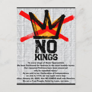 Cartão Postal De Festividades NOVA Declaração de Independência de NENHUM KINGS