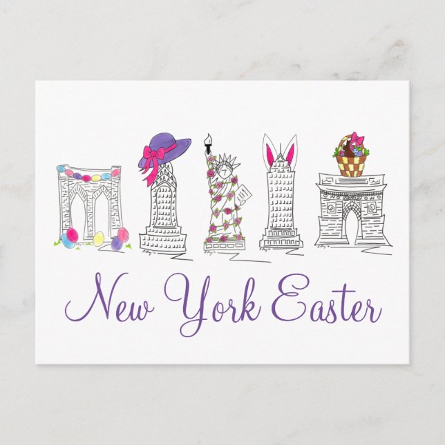 Cartão Postal De Festividades Nova Iorque 5ª Avenida Páscoa Parade Manhattan (Frente)