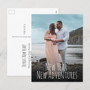 Cartão Postal De Festividades Novas Aventuras de Ano Novo Moderno Fotos de Mater