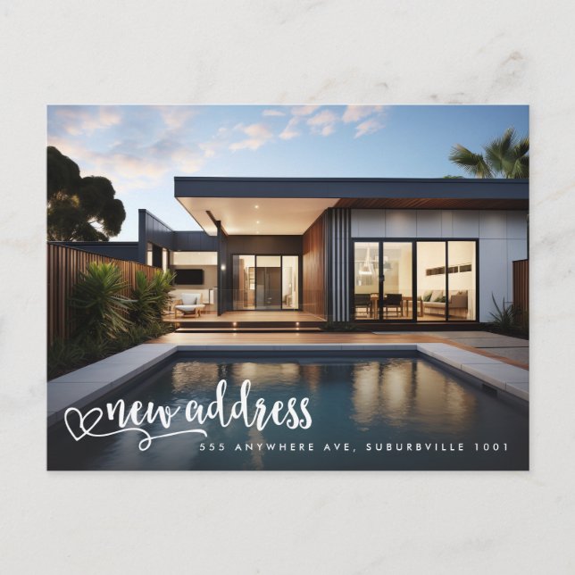 Cartão Postal De Festividades Novo Endereço Mudando Foto para Casa (Frente)