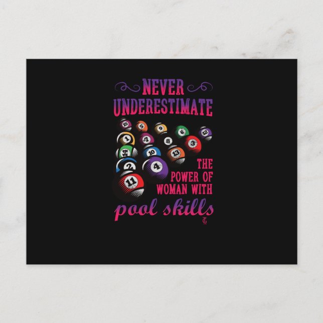Cartão Postal De Festividades Nunca Subestime A Mulher Com Competências De Pisci (Frente)