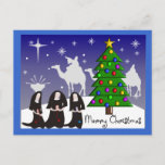 Cartão Postal De Festividades Nuns Christmas Cards "Merry Christmas"<br><div class="desc">Catholic Nuns Christmas cards,  tote bags,  buttons and mouspads.  Three nuns and wisemen design,  created by a nurse.</div>