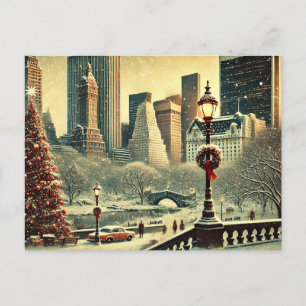 Cartão Postal De Festividades NY - Magia Icônica de Feriado na Grande Maçã
