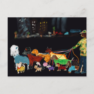 Cartão Postal De Festividades Nyc Dogwalker