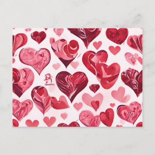 Cartão Postal De Festividades O amor está na design do coração do ar