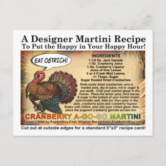 Cartão Postal De Festividades O arando Um-Ir-Vai cartão da receita de Martini da