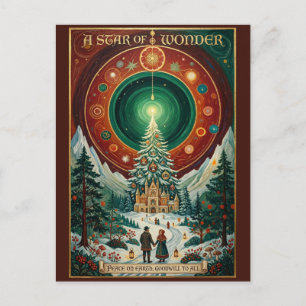 Cartão Postal De Festividades O Brilho da Estrela da Maravilha