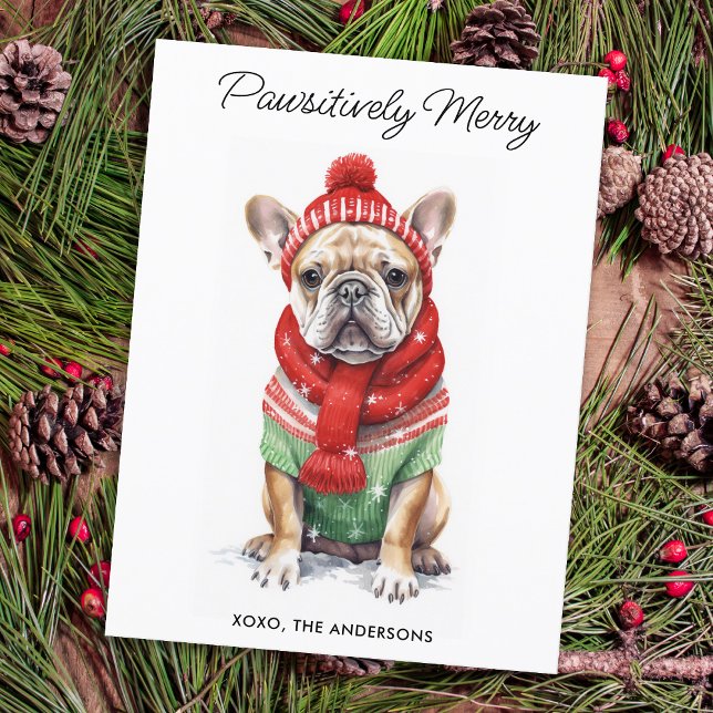 Cartão Postal De Festividades O Buldogue Francês Personalizou o Cachorro Durante (Criador carregado)