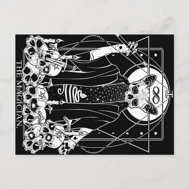 Cartão Postal De Festividades O Cartão Tarot Mágico |Design de Gato Gato (Frente)