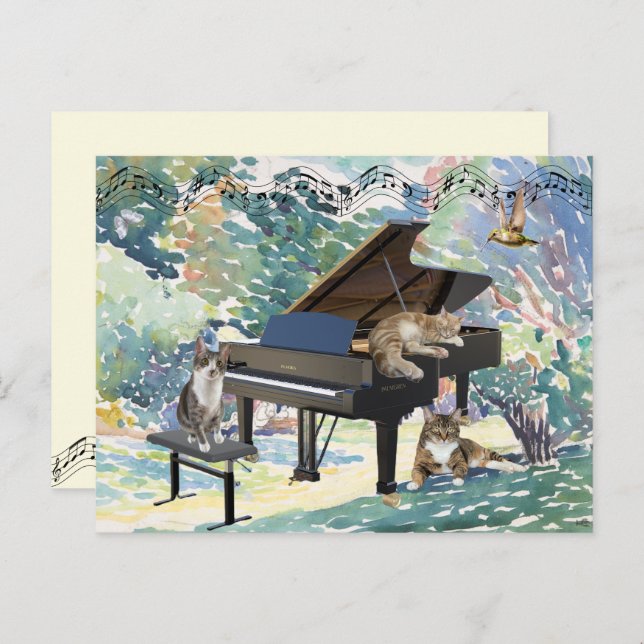 Cartão Postal De Festividades O Cartaz Musical Meowy (Frente/Verso)