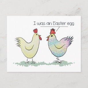 Cartão Postal De Festividades O Chicken Engraçado era um Ovo de Páscoa