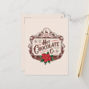 Cartão Postal De Festividades O chocolate quente de Natal festivo adiciona mensa