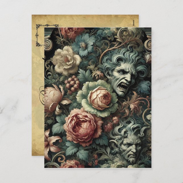 Cartão Postal De Festividades ⚰️ O Conselho de Luto - Vitoriano Gótico (Frente/Verso)