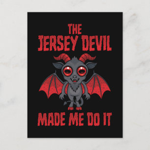 Cartão Postal De Festividades O Diabo de Jersey Me Fez Fazer Isso