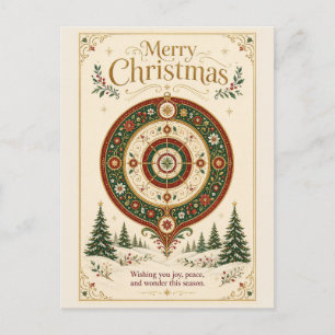 Cartão Postal De Festividades O Enfeite do Encanto do Inverno