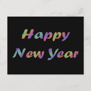 Cartão Postal De Festividades O feliz ano novo colorido