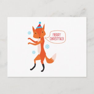 Cartão Postal De Festividades o Fox diz o Feliz Natal!