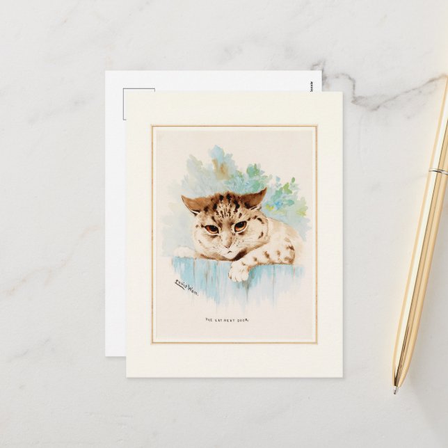 Cartão Postal De Festividades O gato ao lado de Louis Wain (Frente/Verso In Situ)