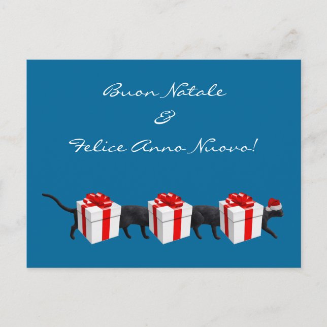 Cartão Postal De Festividades O Gato Mais Longo do Mundo (Frente)