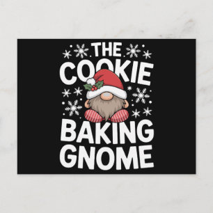 Cartão Postal De Festividades O Gnome de Assar Biscoitos Natal Folha de Azevinho