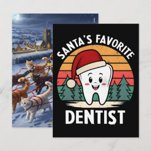 Cartão Postal De Festividades O Higienista Dental Favorito do Papai Noel Salva o