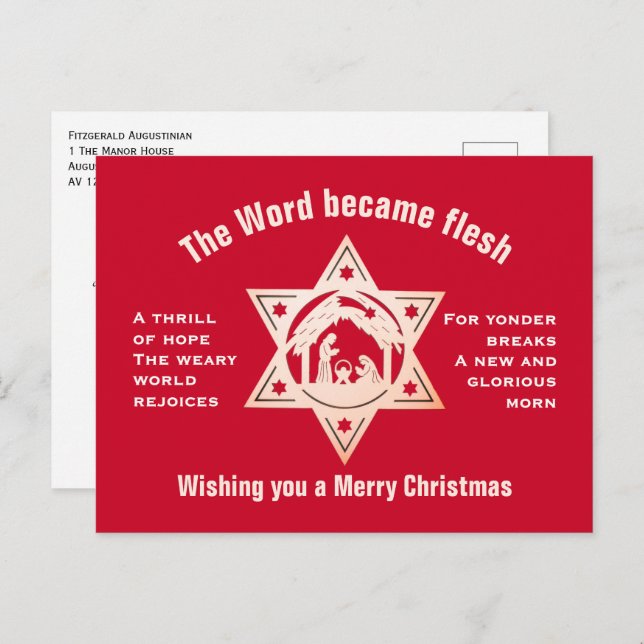 Cartão Postal De Festividades O HOLY NIGHT Nativity Christmas (Frente/Verso)